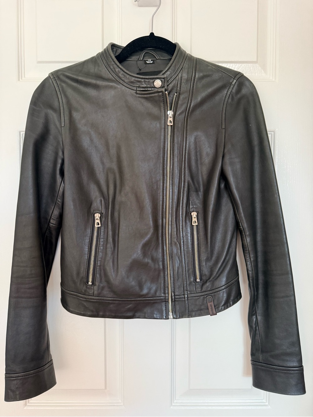 RUDSAK Black Leather Moto Asymmetric Zip Jacket - Women S